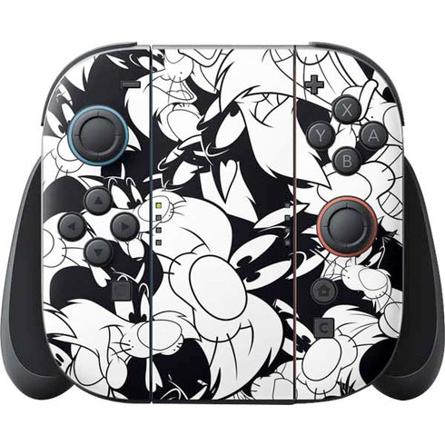 Looney Tunes Sylvester Super Sized Pattern Nintendo Skins