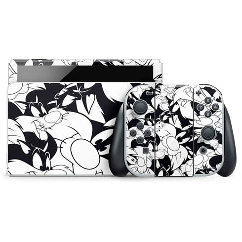 Looney Tunes Sylvester Super Sized Pattern Nintendo Skins