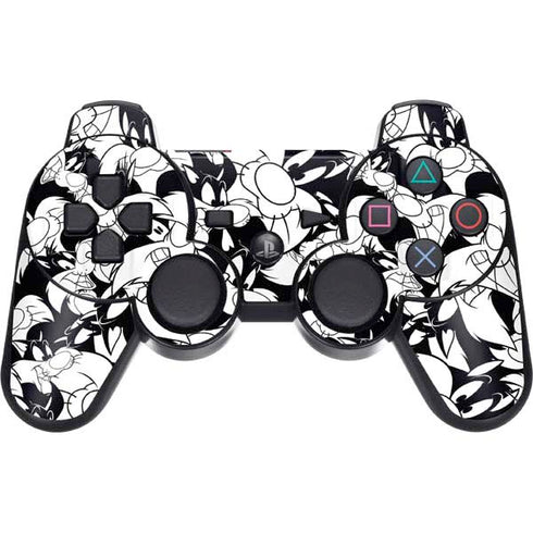 Looney Tunes Sylvester Super Sized Pattern PS3 Dual Shock wireless controller Skin