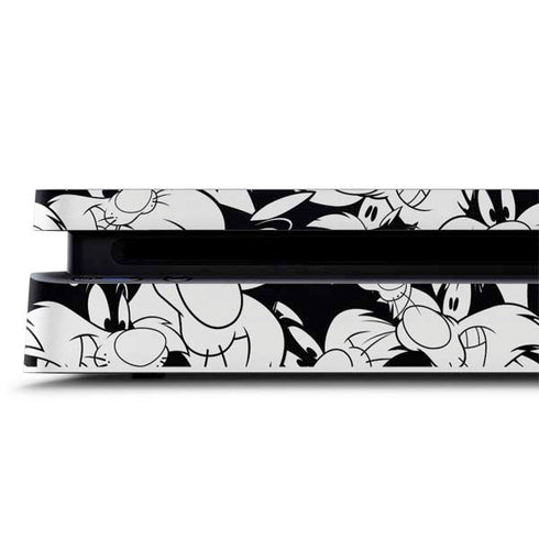 Looney Tunes Sylvester Super Sized Pattern PS4 Slim Skin