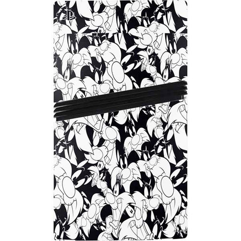 Looney Tunes Sylvester Super Sized Pattern PS5 Pro Bundle Skin