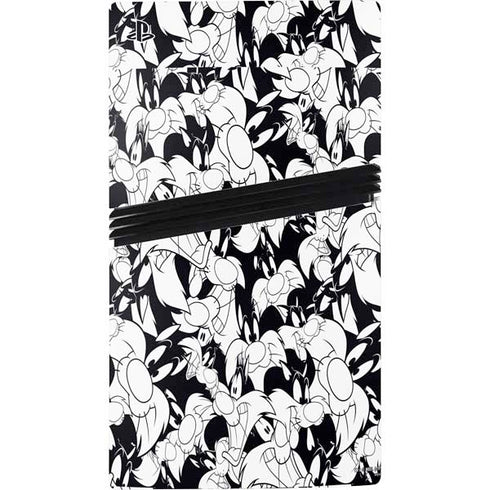 Looney Tunes Sylvester Super Sized Pattern PS5 Pro Console Skin