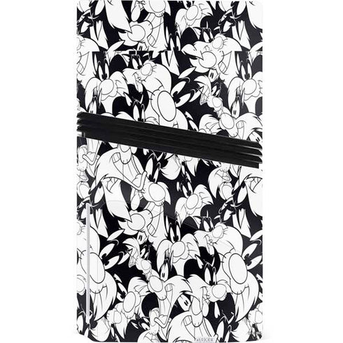 Looney Tunes Sylvester Super Sized Pattern PS5 Pro Disk Bundle Skin