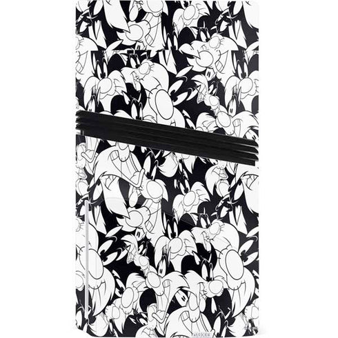 Looney Tunes Sylvester Super Sized Pattern PS5 Pro Disk Console Skin