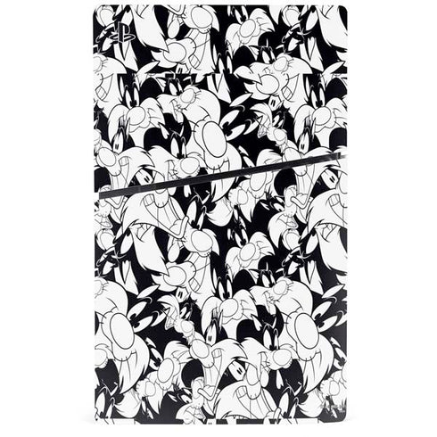 Looney Tunes Sylvester Super Sized Pattern PS5 Slim Digital Edition Console Skin