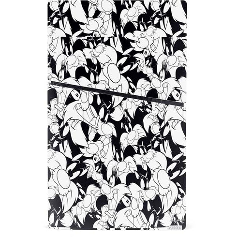 Looney Tunes Sylvester Super Sized Pattern PS5 Slim Digital Edition Console Skin
