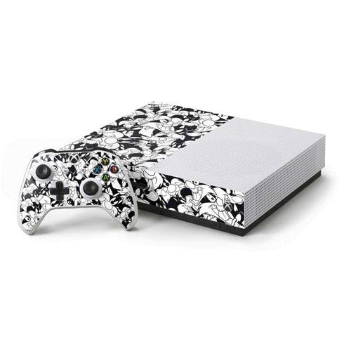 Looney Tunes Sylvester Super Sized Pattern Xbox One S Console and Controller Bundle Skin