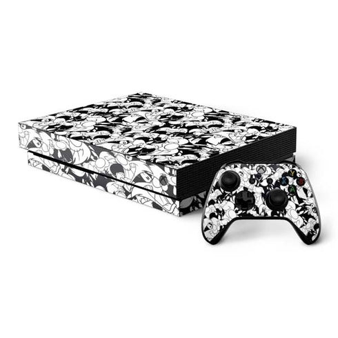 Looney Tunes Sylvester Super Sized Pattern Xbox One X Bundle Skin