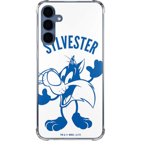 Looney Tunes Sylvester the Cat Big Head Galaxy A55 5G Clear Case