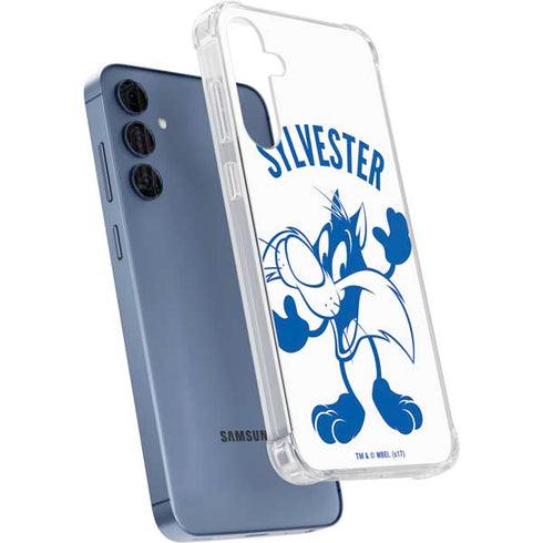 Looney Tunes Sylvester the Cat Big Head Galaxy A55 5G Clear Case
