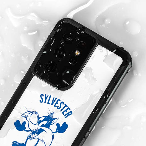 Looney Tunes Sylvester the Cat Big Head Galaxy S24 Ultra Waterproof Case