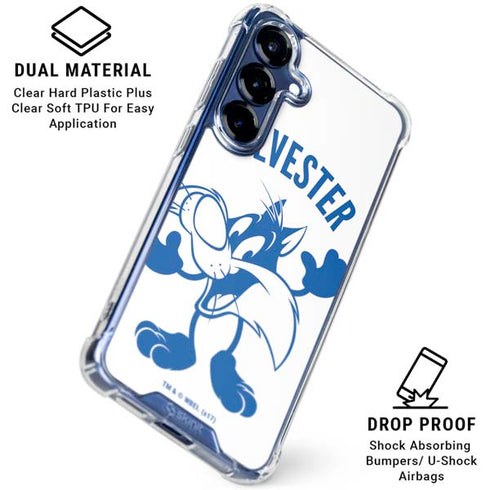 Looney Tunes Sylvester the Cat Big Head Galaxy S25 Plus Clear Case