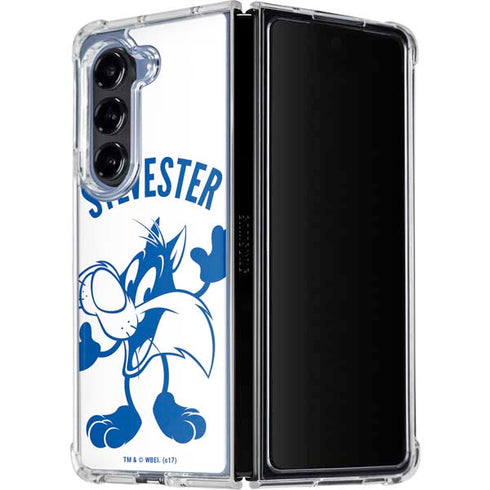 Looney Tunes Sylvester the Cat Big Head Galaxy Z Fold5 5G Clear Case