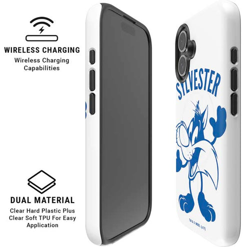 Looney Tunes Sylvester the Cat Big Head iPhone 16 Magsafe Impact Case