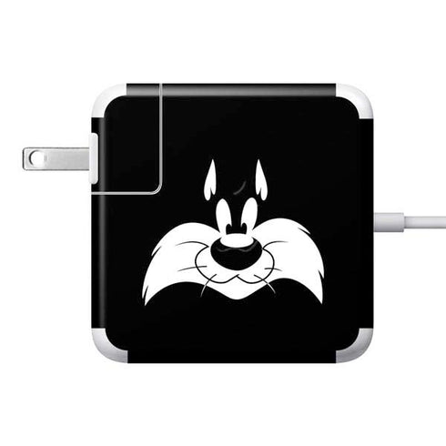 Looney Tunes Sylvester the Cat Black and White 85W Power Adapter (15 and 17 inch MacBook Pro Charger) Skin