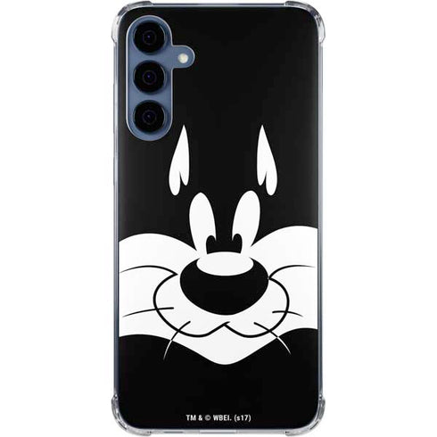 Looney Tunes Sylvester the Cat Black and White Galaxy A55 5G Clear Case