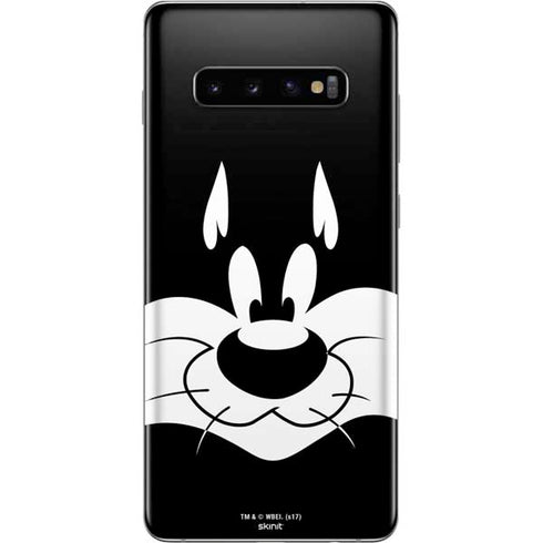 Looney Tunes Sylvester the Cat Black and White Galaxy S10 Plus Skin