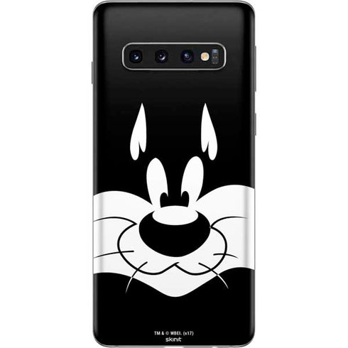 Looney Tunes Sylvester the Cat Black and White Galaxy S10 Skin
