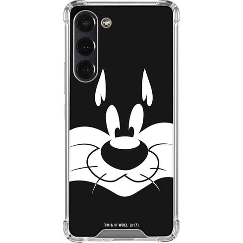 Looney Tunes Sylvester the Cat Black and White Galaxy S24 FE Clear Case