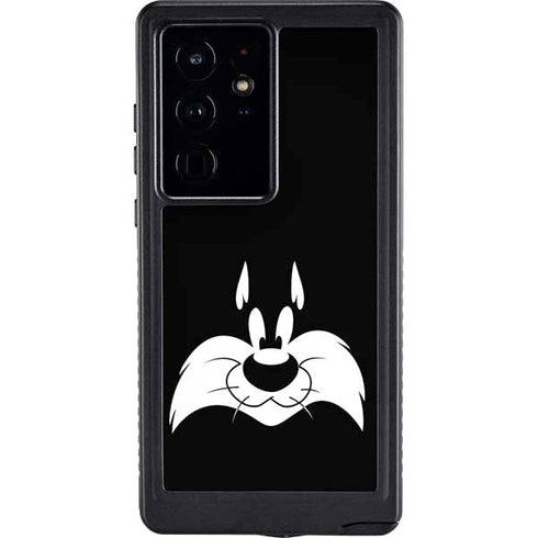 Looney Tunes Sylvester the Cat Black and White Galaxy S24 Ultra Waterproof Case