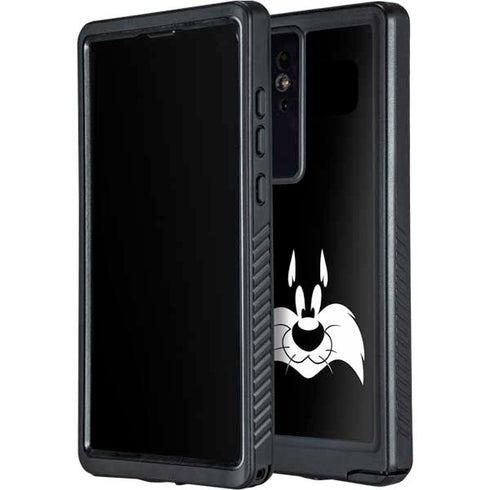 Looney Tunes Sylvester the Cat Black and White Galaxy S24 Ultra Waterproof Case
