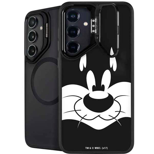 Looney Tunes Sylvester the Cat Black and White Galaxy S25 FE Kickstand Case