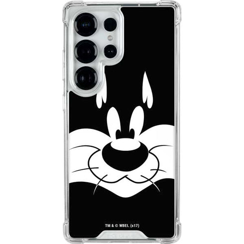 Looney Tunes Sylvester the Cat Black and White Galaxy S25 Ultra Clear Case