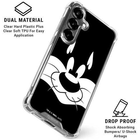 Looney Tunes Sylvester the Cat Black and White Galaxy S26 Clear Case