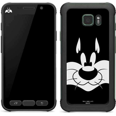Looney Tunes Sylvester the Cat Black and White Galaxy S7 Active Skin