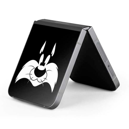 Looney Tunes Sylvester the Cat Black and White Galaxy Z Flip6 Skin