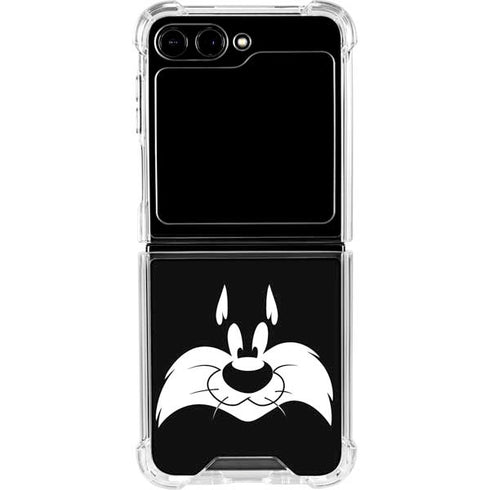Looney Tunes Sylvester the Cat Black and White Galaxy Z Flip6 Clear Case