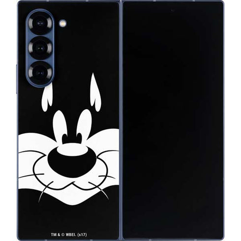 Looney Tunes Sylvester the Cat Black and White Galaxy Z Fold6 Skin