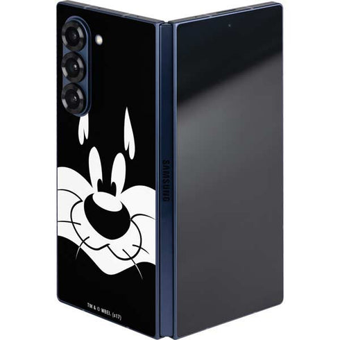 Looney Tunes Sylvester the Cat Black and White Galaxy Z Fold6 Skin