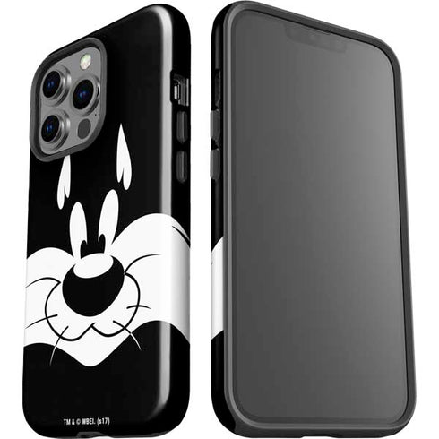 Looney Tunes Sylvester the Cat Black and White iPhone 15 Pro Impact Case