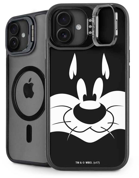 Looney Tunes Sylvester the Cat Black and White iPhone 16 Kickstand Case