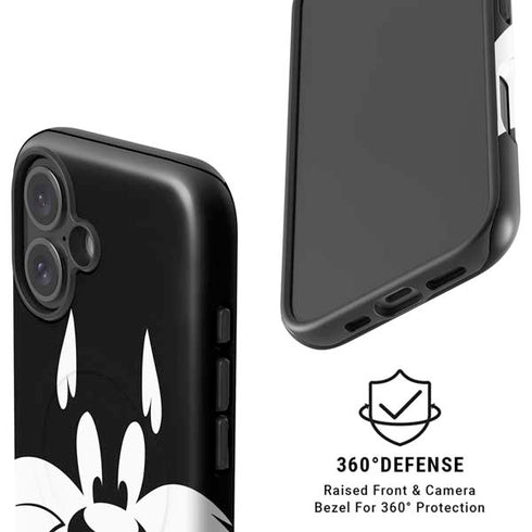 Looney Tunes Sylvester the Cat Black and White iPhone 16 Magsafe Impact Case