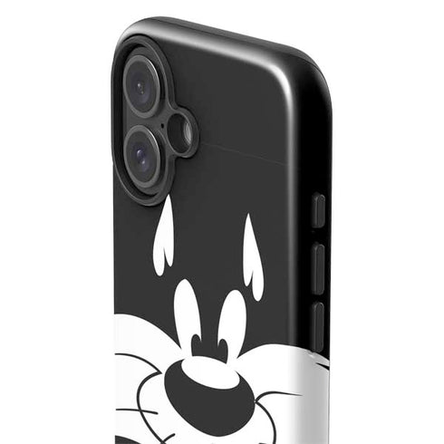 Looney Tunes Sylvester the Cat Black and White iPhone 16 Plus Impact Case
