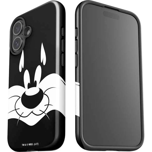 Looney Tunes Sylvester the Cat Black and White iPhone 16 Plus Impact Case