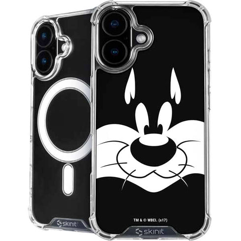 Looney Tunes Sylvester the Cat Black and White iPhone 16 Plus MagSafe Case