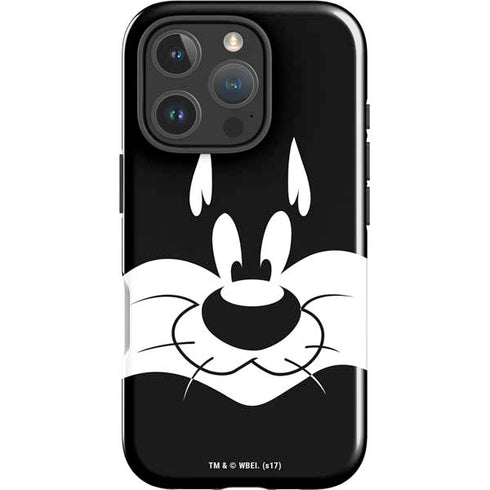 Looney Tunes Sylvester the Cat Black and White iPhone 16 Pro Impact Case