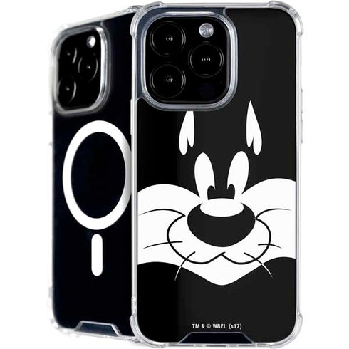 Looney Tunes Sylvester the Cat Black and White iPhone 16 Pro Max MagSafe Case