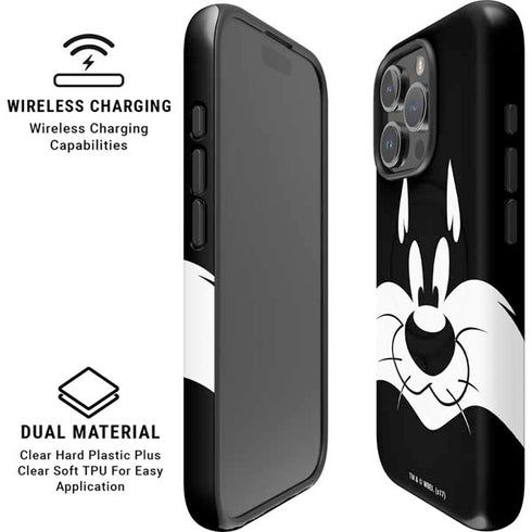 Looney Tunes Sylvester the Cat Black and White iPhone 16 Pro Max Magsafe Impact Case