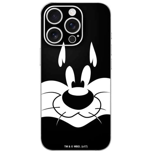 Looney Tunes Sylvester the Cat Black and White iPhone 16 Pro Skin