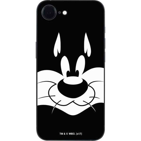 Looney Tunes Sylvester the Cat Black and White iPhone 16e Skin