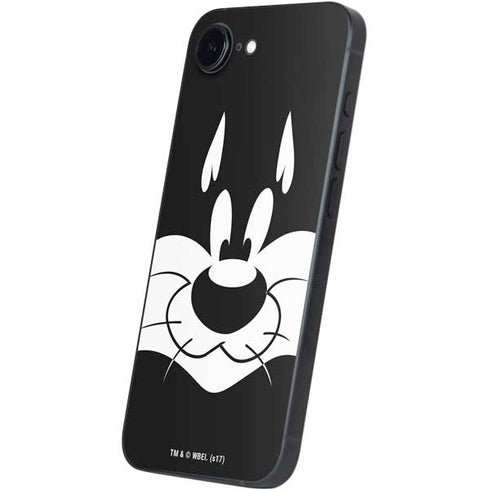 Looney Tunes Sylvester the Cat Black and White iPhone 16e Skin
