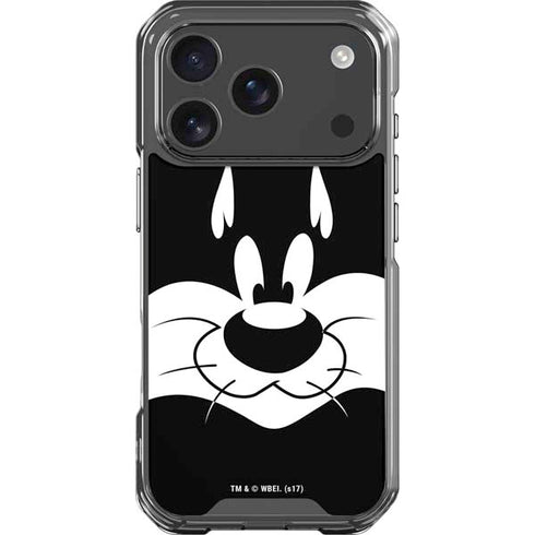 Looney Tunes Sylvester the Cat Black and White iPhone 17 Pro Clear Case