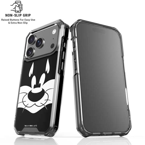 Looney Tunes Sylvester the Cat Black and White iPhone 17 Pro Clear Case