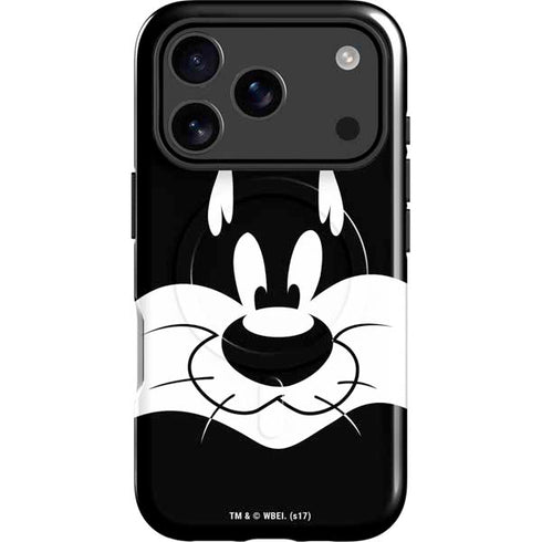 Looney Tunes Sylvester the Cat Black and White iPhone 17 Pro Magsafe Impact Case
