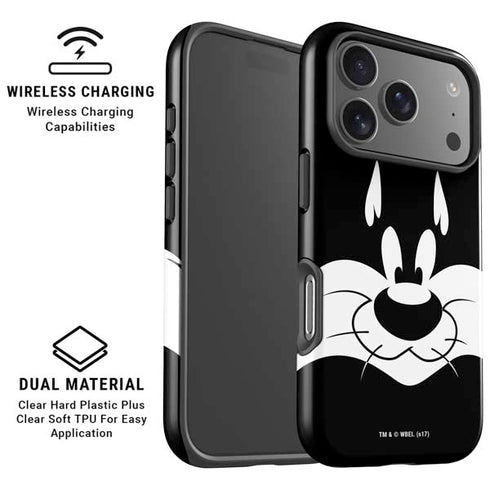Looney Tunes Sylvester the Cat Black and White iPhone 17 Pro Magsafe Impact Case