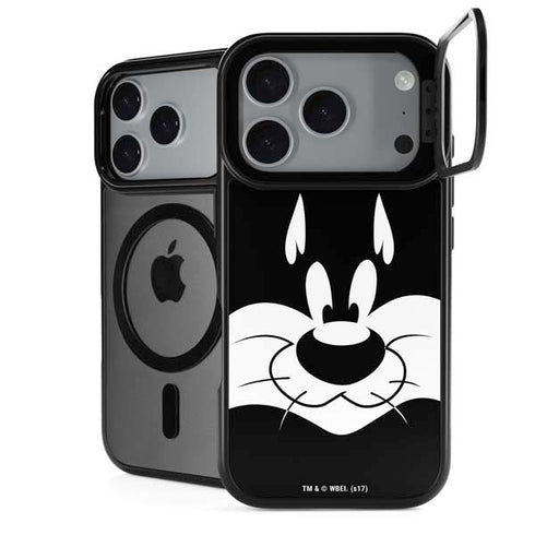 Looney Tunes Sylvester the Cat Black and White iPhone 17 Pro Max Kickstand Case